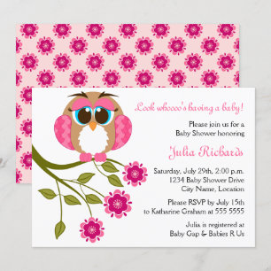Baby Blue Eyes Owl Baby shower Kaart