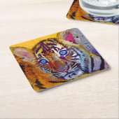 Baby Blue Eyes Tiger Cub Kartonnen Onderzetters (Schuin)