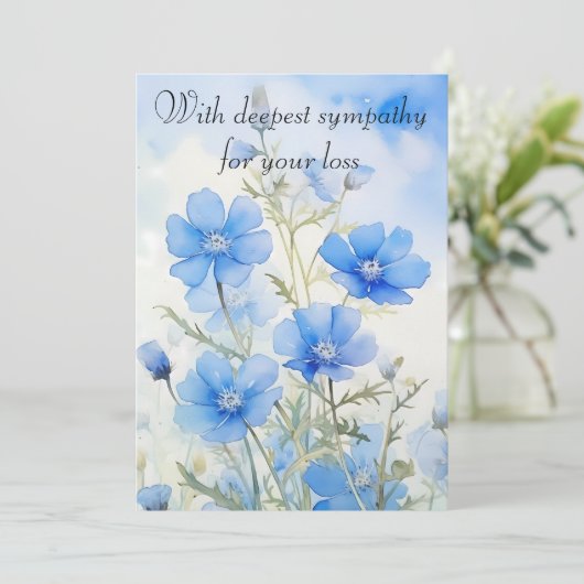 Baby Blue Eyes Waterverf Feestdagenkaart (Staand voorkant)