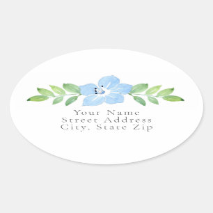 Baby Blue Eyes Waterverf Floral Swag labels