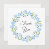 Baby Blue Eyes Waterverf Floral Wreate Bedankkaart (Voorkant / Achterkant)