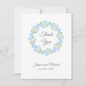 Baby Blue Eyes Waterverf Floral Wreate Bedankkaart (Voorkant)
