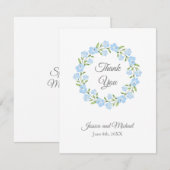 Baby Blue Eyes Waterverf Floral Wreate Bedankkaart (Voorkant / Achterkant)