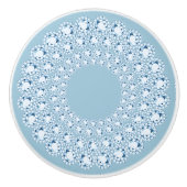 Baby Blue Faux Glitter Circles Patroon Keramische Knop (Voorkant)