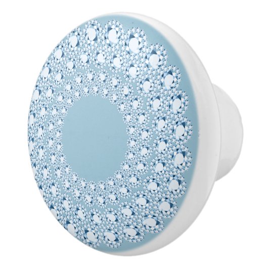 Baby Blue Faux Glitter Circles Patroon Keramische Knop (Rechts)