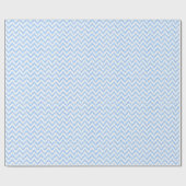 Baby Blue Faux Glitter en White Ikat Chevron Cadeaupapier (Vlak)