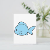 Baby Blue Fish zwemmen Briefkaart (Staand voorkant)