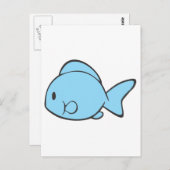 Baby Blue Fish zwemmen Briefkaart (Voorkant / Achterkant)