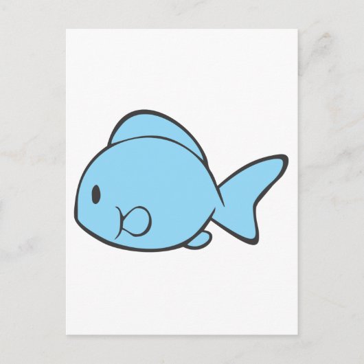 Baby Blue Fish zwemmen Briefkaart (Voorkant)