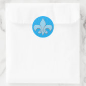 Baby Blue Fleur-de-lis Ronde Sticker (Tas)