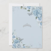Baby Blue Floral Butterflies Princess Sweet 16 Kaart (Achterkant)