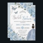 Baby Blue Floral Butterflies Princess Sweet 16 Kaart<br><div class="desc">Pas deze lieflijke lieflijke uitnodiging van 16 verjaardagsfeestjes aan met een eigen formulering,  eenvoudig en snel,  druk eenvoudig de pas het knoop aan om de stijl en de plaatsing van de tekst verder te herschikken en te formatteren. Overeenkomende objecten in de winkel! c) De Happy Cat Studio</div>