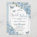 Baby Blue Floral Butterflies Sweet 16th Kaart<br><div class="desc">Pas deze lieflijke lieflijke uitnodiging van 16 verjaardagsfeestjes aan met een eigen formulering,  eenvoudig en snel,  druk eenvoudig de pas het knoop aan om de stijl en de plaatsing van de tekst verder te herschikken en te formatteren. Overeenkomende objecten in de winkel! c) De Happy Cat Studio</div>