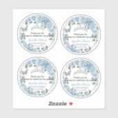Baby Blue Floral Butterflies Transparante Stickers (Vel)
