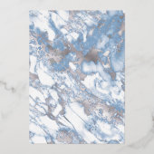 Baby Blue Floral Butterfly Quinceanera Silver Folie Uitnodiging (Achterkant)