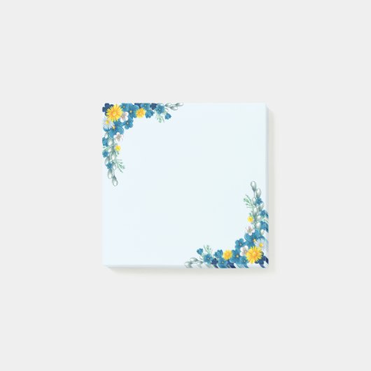 Baby Blue Floral Dream Post-it® Notes (Voorkant)