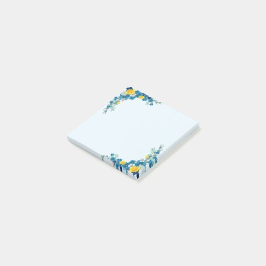 Baby Blue Floral Dream Post-it® Notes (Schuin)