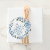 Baby Blue Floral Princess Castle Glass Slipper Bedankjes Labels (In situ)