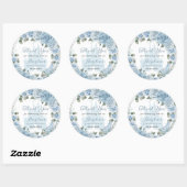 Baby Blue Floral Princess Castle Glass Slipper Ronde Sticker (Vel)