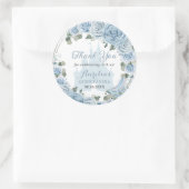 Baby Blue Floral Princess Castle Glass Slipper Ronde Sticker (Tas)