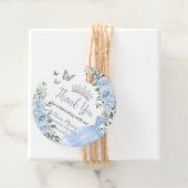 Baby Blue Floral Princess Dress Silver Quinceañera Bedankjes Labels (In situ)