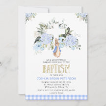 Baby Blue Floral Pset Peter Rabbit Baptisme