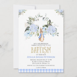 Baby Blue Floral Pset Peter Rabbit Baptisme Kaart