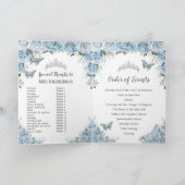 Baby Blue Floral Quinceañera Padrinos Court Honor Programma (Binnen)