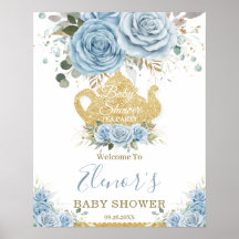 Baby Blue Floral Rozen Baby shower High Tea Party