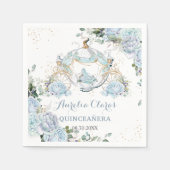 Baby Blue Floral Rozen Princess Coach Quinceanera Servet (Voorkant)