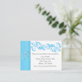 Baby Blue Floral Swirl en White - Ontvang Informatiekaartje (Staand voorkant)