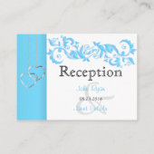 Baby Blue Floral Swirl en White - Ontvang Informatiekaartje (Achterkant)