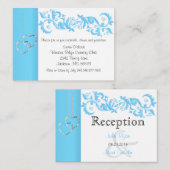 Baby Blue Floral Swirl en White - Ontvang Informatiekaartje (Voorkant / Achterkant)