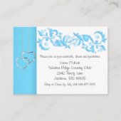 Baby Blue Floral Swirl en White - Ontvang Informatiekaartje (Voorkant)