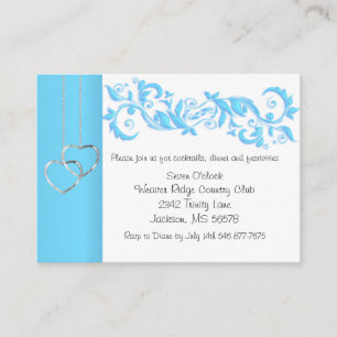 Baby Blue Floral Swirl en White - Ontvang Informatiekaartje
