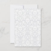 Baby Blue Floral Swirl en White - sla de datum op Save The Date (Achterkant)