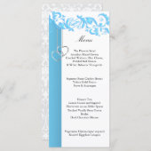 Baby Blue Floral Swirl - Menu (Voorkant / Achterkant)