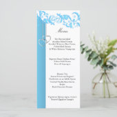 Baby Blue Floral Swirl - Menu (Staand voorkant)