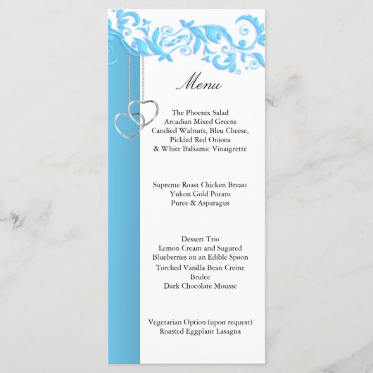 Baby Blue Floral Swirl - Menu (Voorkant)