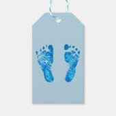 Baby Blue Footprint Gift Labels Cadeaulabel (Voorkant)