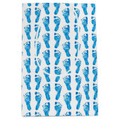 Baby Blue Footprint Medium Gift Bag Cadeauzakje (Voorkant)