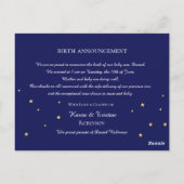 Baby Blue Foto Aankondiging Briefkaart (Achterkant)