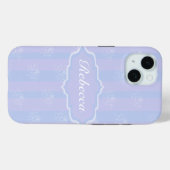 Baby Blue gepersonaliseerde delicate Lotus patroon Case-Mate iPhone Case (Achterkant (horizontaal))