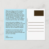 Baby Blue Gewoon Charmante Foto Aankondiging Geboo (Achterkant)