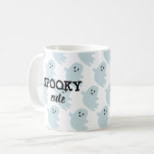Baby Blue Ghost Halloween Spooky Schattige Koffiemok (Voorkant links)