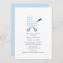 Baby Blue Gingham-Baby shower