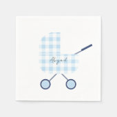 Baby Blue Gingham-Baby shower Servet (Voorkant)