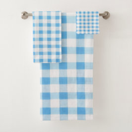 Baby Blue Gingham Bad Handdoek