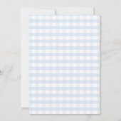 Baby Blue Gingham Bunny Baby Shower Invitation Kaart (Achterkant)