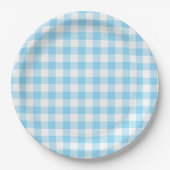 Baby Blue Gingham-controle Papieren Bordje (Voorkant)
